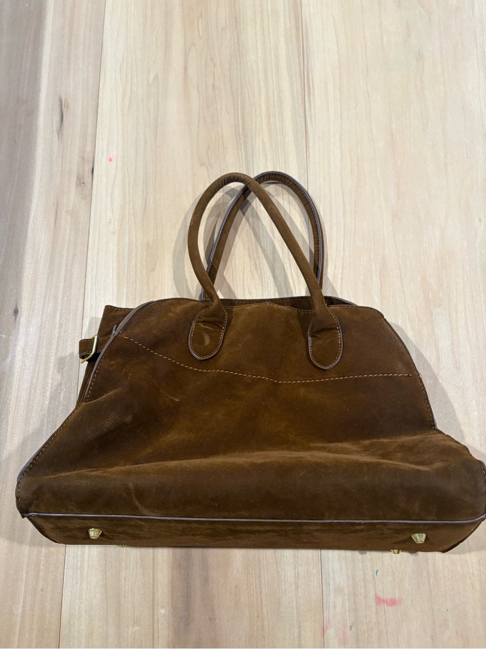 Brown Suede Tote Bag - Picture 4 of 5